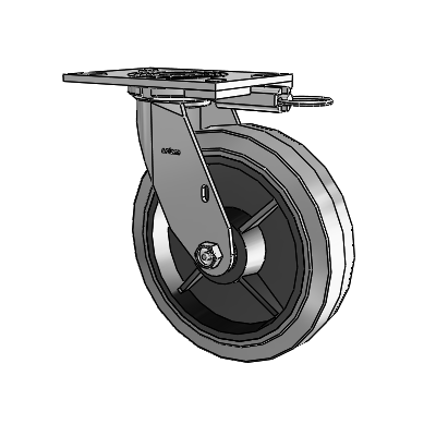 4 Series 2 Inch Wide Top Plate Swivel Caster with 8 x 2 Performa Rubber (Flat/Conductive) Wheel