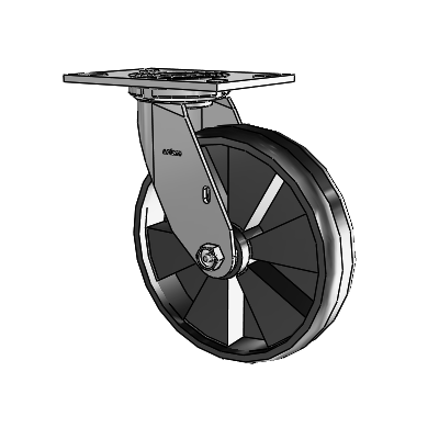 4 Series 2 Inch Wide Top Plate Swivel Caster with 8 x 2 Maxim Wheel
