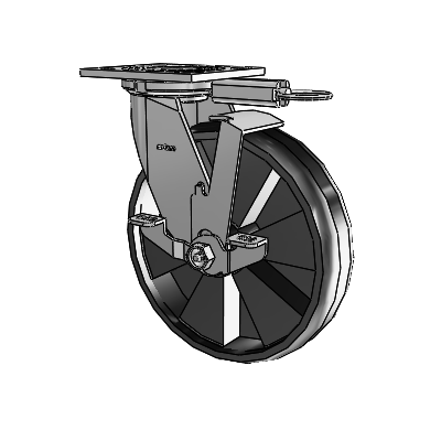 4 Series 2 Inch Wide Top Plate Swivel Caster with 8 x 2 Maxim Wheel and Top Lock Brake