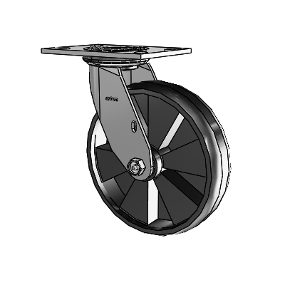 4 Series 2 Inch Wide Top Plate Swivel Caster with 8 x 2 Maxim Wheel