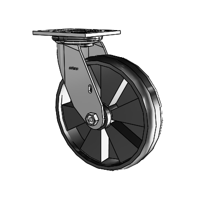 4 Series 2 Inch Wide Top Plate Swivel Caster with 8 x 2 Maxim Wheel