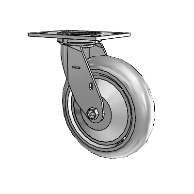 4 Series 2 Inch Wide Top Plate Swivel Caster with 8 x 2 Performa Rubber (Round) Wheel
