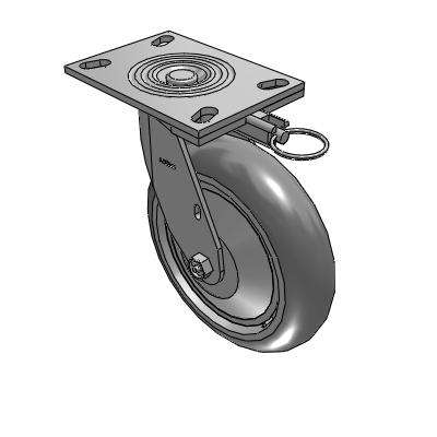 4 Series 2 Inch Wide Top Plate Swivel Caster with 8 x 2 Performa Rubber (Round) Wheel