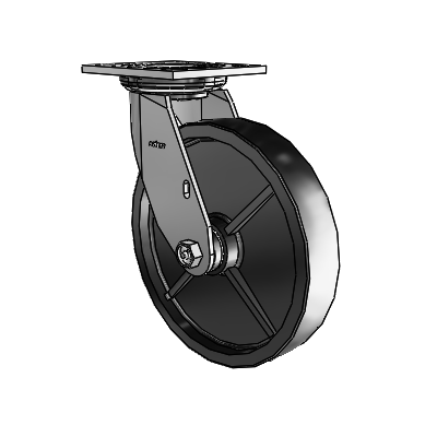 4 Series 1 1/2" Casters Top Plate Swivel Zinc with 8 x 1.5 Polyolefin Wheel
