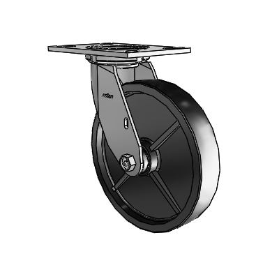 4 Series 1 1/2" Casters Top Plate Swivel Zinc with 8 x 1.5 Polyolefin Wheel
