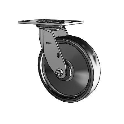 4 Series 2 Inch Wide Top Plate Swivel Caster with 8 x 2 Endura Solid Elastomer Wheel