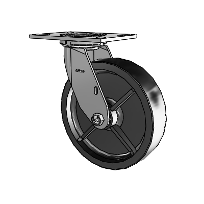4 Series 2 Inch Wide Top Plate Swivel Caster with 8 x 2 Polyolefin Wheel