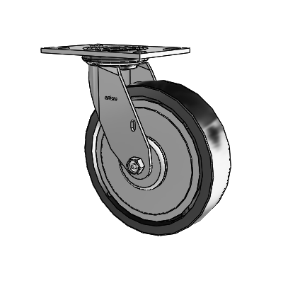4 Series 2 Inch Wide Top Plate Swivel Caster with 8 x 2 Polyolefin Wheel