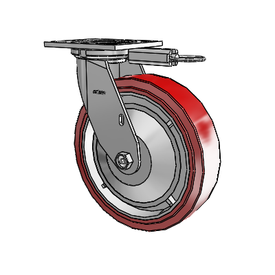 4 Series 2 Inch Wide Top Plate Swivel Caster with 8 x 2 Polyurethane HI-TECH Wheel
