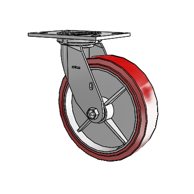 4 Series 2 Inch Wide Top Plate Swivel Caster with 8 x 2 Polyurethane HI-TECH Wheel