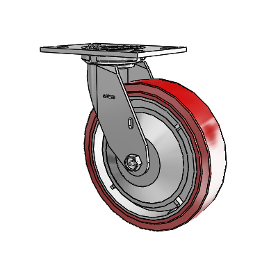 4 Series 2 Inch Wide Top Plate Swivel Caster with 8 x 2 Polyurethane HI-TECH Wheel