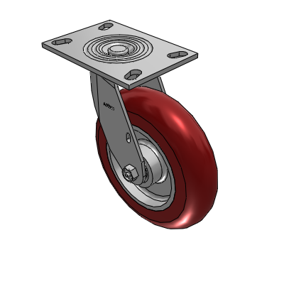 4 Series 2 Inch Wide Top Plate Swivel Caster with 8 x 2 CG Max Maroon Wheel