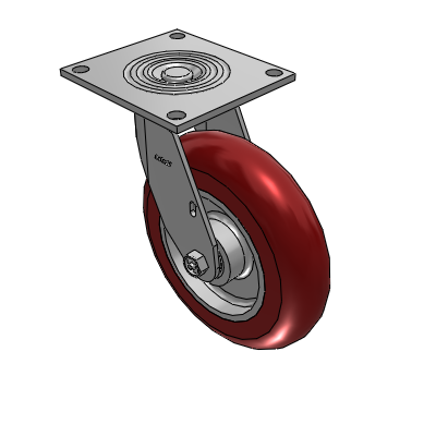 4 Series 2 Inch Wide Top Plate Swivel Caster with 8 x 2 CG Max Maroon Wheel