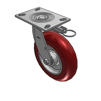4 Series 2 Inch Wide Top Plate Swivel Caster with 8 x 2 CG Max Maroon Wheel