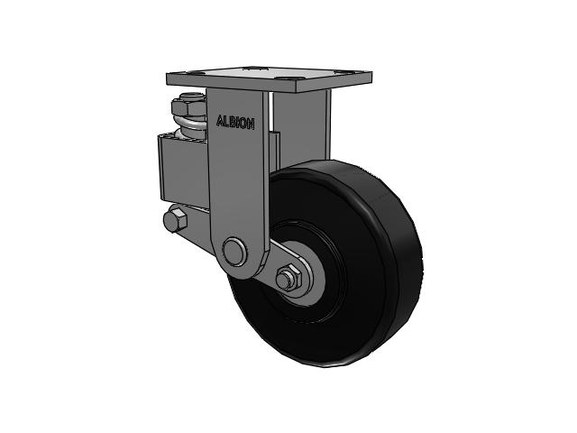 40 Series Top Plate Rigid Caster with 6 x 2 Black Polymer NX - Trionix High Impact Polymer Wheel