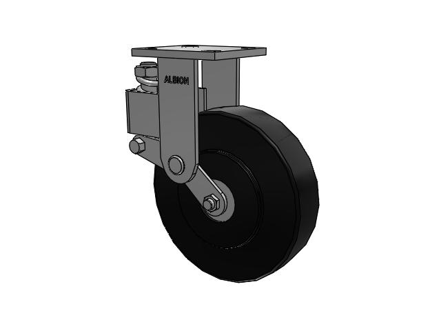 40 Series Top Plate Rigid Caster with 8 x 2 Black Polymer NX - Trionix High Impact Polymer Wheel