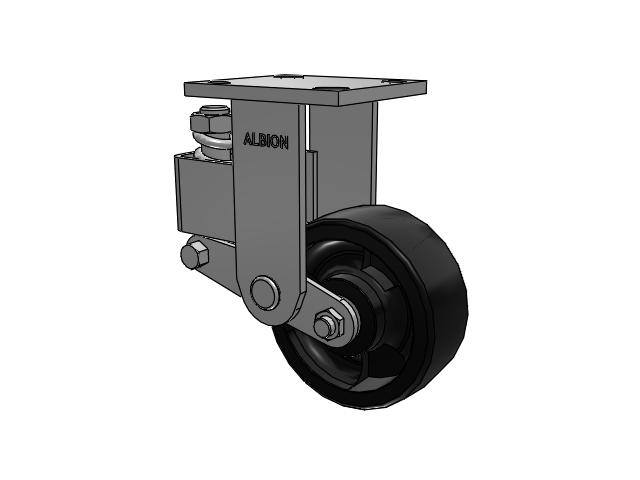 40 Series Top Plate Rigid Caster with 5 x 2 Black Polypropylene RT - Glass-Filled Polypropylene Wheel