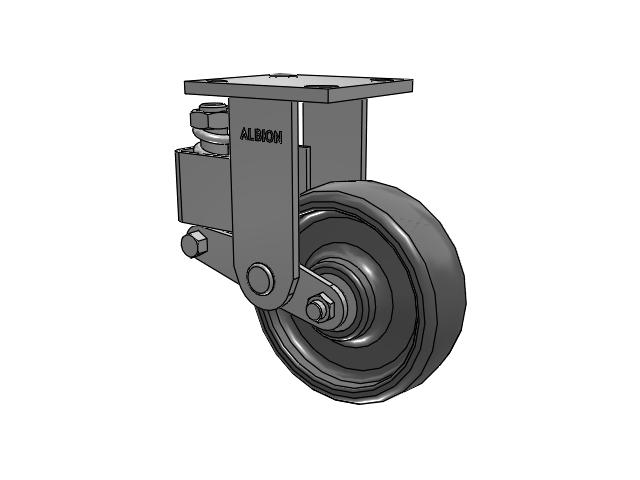 40 Series Top Plate Rigid Caster with 6 x 2 Grey Elastomer SE - Solid Elastomer Wheel