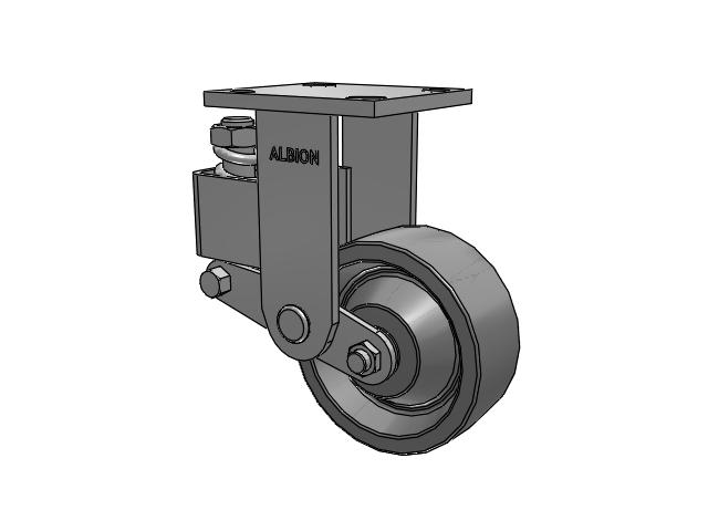 40 Series Top Plate Rigid Caster with 5 x 2 Grey Polyurethane XP - X-treme Plus Solid Polyurethane Wheel