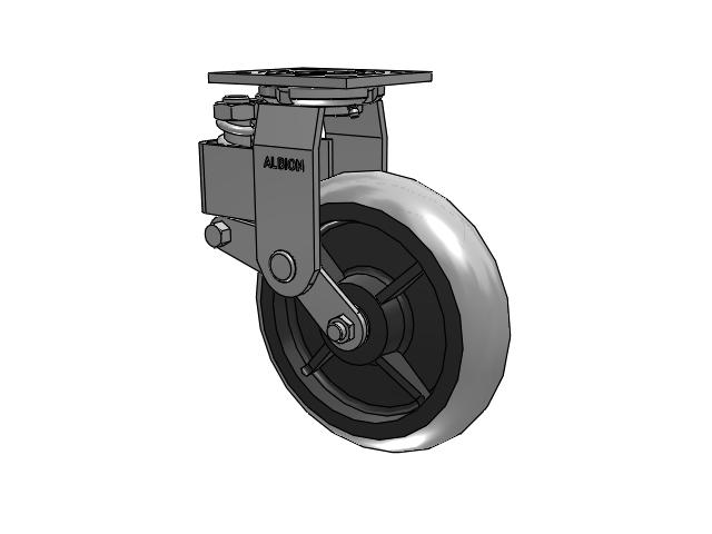 40 Series Top Plate Swivel Caster with 8 x 2 Grey Tread on Grey Core XP - X-treme Plus Solid Polyurethane Wheel