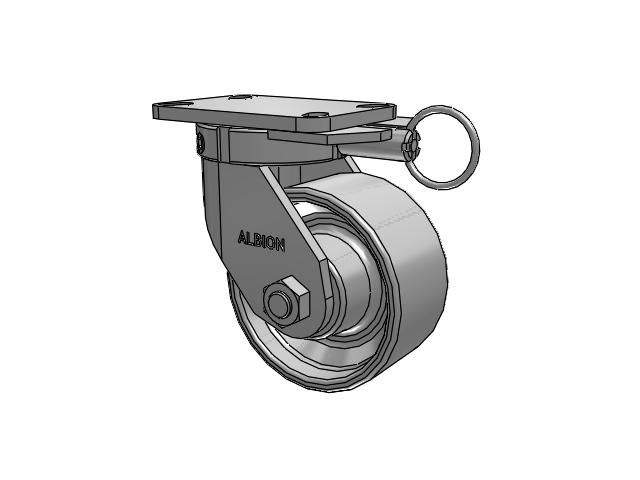 410 Series Top Plate Swivel Caster with 6 x 3 Grey Enamel CA - Cast Iron Wheel