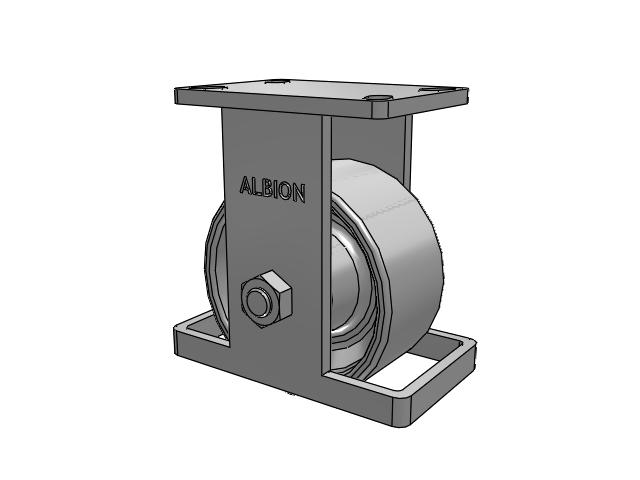 410 Series Top Plate Rigid Caster with 6 x 3 Grey Enamel CA - Cast Iron Wheel