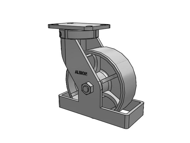 410 Series Top Plate Swivel Caster with 8 x 3 Grey Enamel CA - Cast Iron Wheel