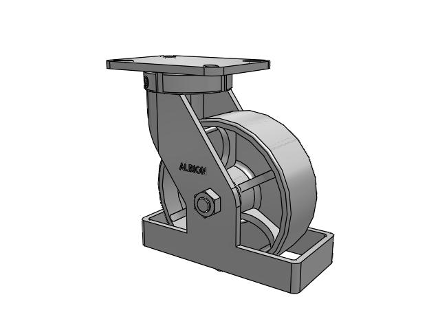 410 Series Top Plate Swivel Caster with 8 x 3 Grey Enamel CA - Cast Iron Wheel