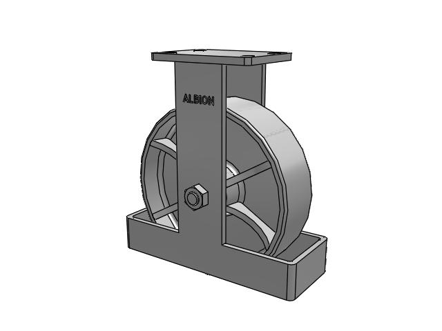 410 Series Top Plate Rigid Caster with 10 x 3 Grey Enamel CA - Cast Iron Wheel