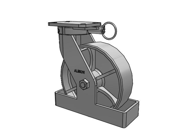 410 Series Top Plate Swivel Caster with 10 x 3 Grey Enamel CA - Cast Iron Wheel