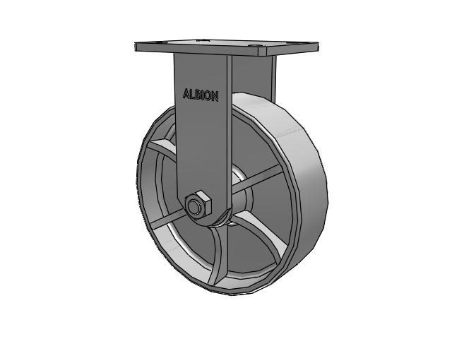 Roulette rigide à plaque supérieure de la série 410 avec roue en fonte émaillée grise 10 x 3 CA