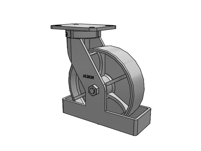 410 Series Top Plate Swivel Caster with 10 x 3 Grey Enamel CA - Cast Iron Wheel