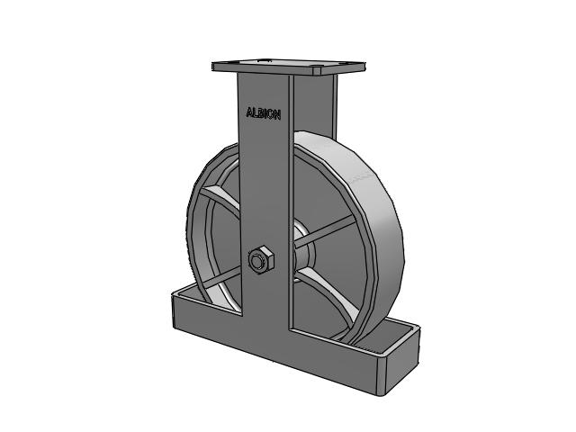 410 Series Top Plate Rigid Caster with 12 x 3 Grey Enamel CA - Cast Iron Wheel