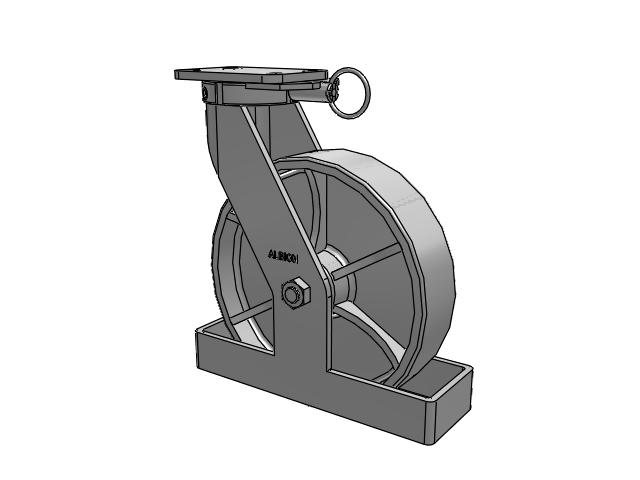 410 Series Top Plate Swivel Caster with 12 x 3 Grey Enamel CA - Cast Iron Wheel