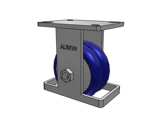410 Series Top Plate Rigid Caster with 6 x 3 Blue Tread on Aluminum Core EY - Swivel-EAZ (Crown) Wheel