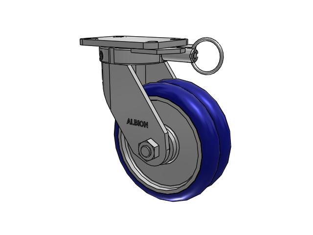 410 Series Top Plate Swivel Caster with 8 x 3 Blue Tread on Aluminum Core EY - Swivel-EAZ (Crown) Wheel