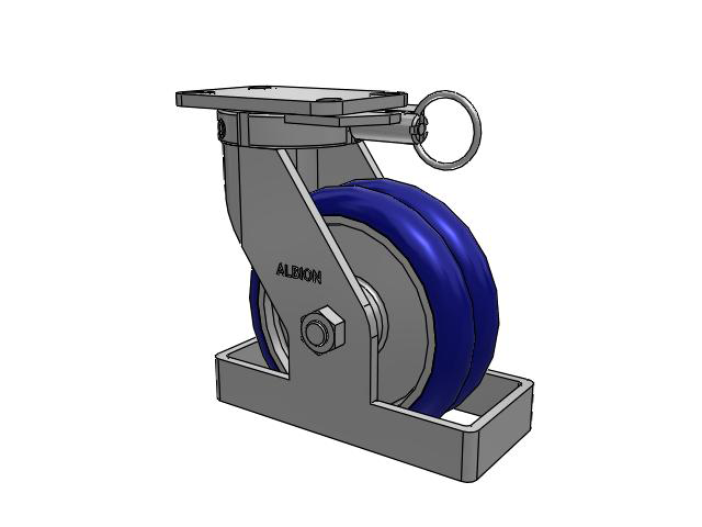 410 Series Top Plate Swivel Caster with 8 x 3 Blue Tread on Aluminum Core EY - Swivel-EAZ (Crown) Wheel