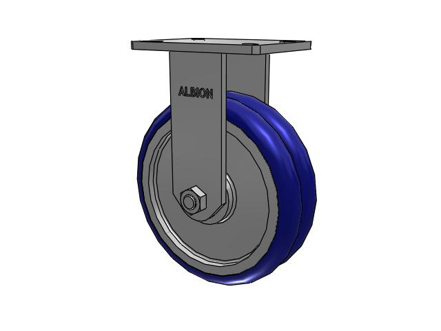 410 Series Top Plate Rigid Caster with 10 x 3 Blue Tread on Aluminum Core EY - Swivel-EAZ (Crown) Wheel