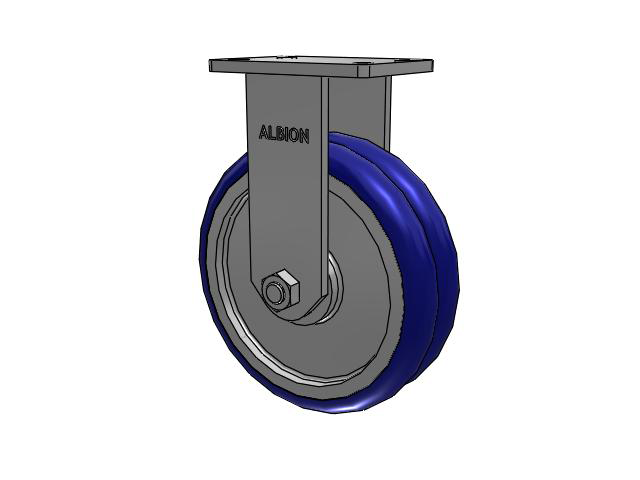 410 Series Top Plate Rigid Caster with 10 x 3 Blue Tread on Aluminum Core EY - Swivel-EAZ (Crown) Wheel