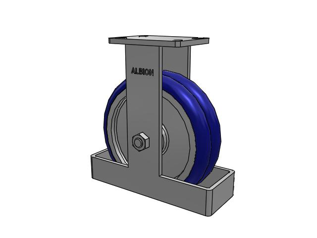 410 Series Top Plate Rigid Caster with 10 x 3 Blue Tread on Aluminum Core EY - Swivel-EAZ (Crown) Wheel