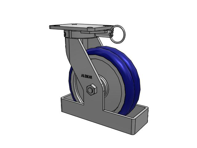 410 Series Top Plate Swivel Caster with 10 x 3 Blue Tread on Aluminum Core EY - Swivel-EAZ (Crown) Wheel