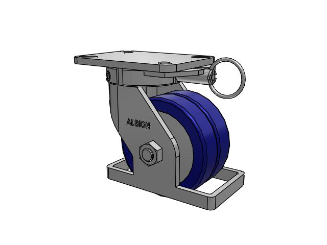 410 Series Top Plate Swivel Caster with 6 x 3 Blue Tread on Aluminum Core EZ - Swivel-EAZ (Flat) Wheel