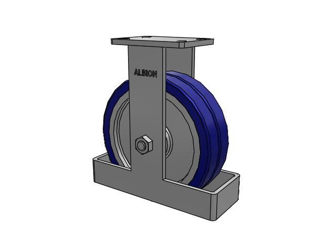 410 Series Top Plate Rigid Caster with 10 x 3 Blue Tread on Aluminum Core EZ - Swivel-EAZ (Flat) Wheel