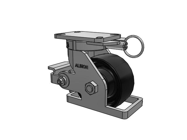 410 Series Top Plate Swivel Caster with 6 x 3 Black Paint FR - Ductile Iron Crowned Tread Wheel and Poly Cam Brake