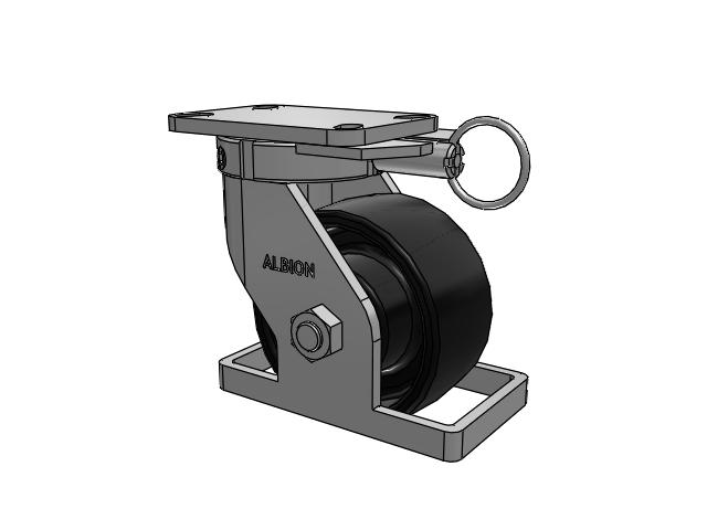410 Series Top Plate Swivel Caster with 6 x 3 Black Paint FR - Ductile Iron Crowned Tread Wheel