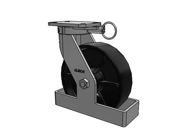 410 Series Top Plate Swivel Caster with 10 x 3 Black Paint FR - Ductile Iron Crowned Tread Wheel