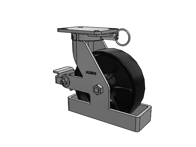 410 Series Top Plate Swivel Caster with 10 x 3 Black Paint FR - Ductile Iron Crowned Tread Wheel and Poly Cam Brake