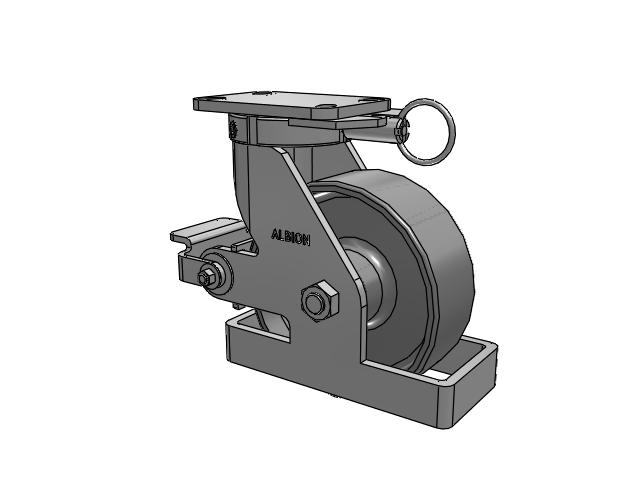 410 Series Top Plate Swivel Caster with 8 x 3 Clear Coat Enamel FS - Drop-Forged Steel Wheel and Poly Cam Brake