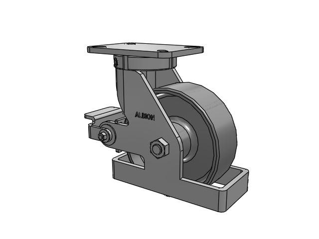 410 Series Top Plate Swivel Caster with 8 x 3 Clear Coat Enamel FS - Drop-Forged Steel Wheel and Poly Cam Brake