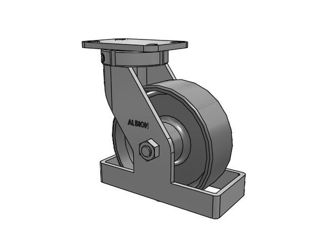 410 Series Top Plate Swivel Caster with 8 x 3 Clear Coat Enamel FS - Drop-Forged Steel Wheel